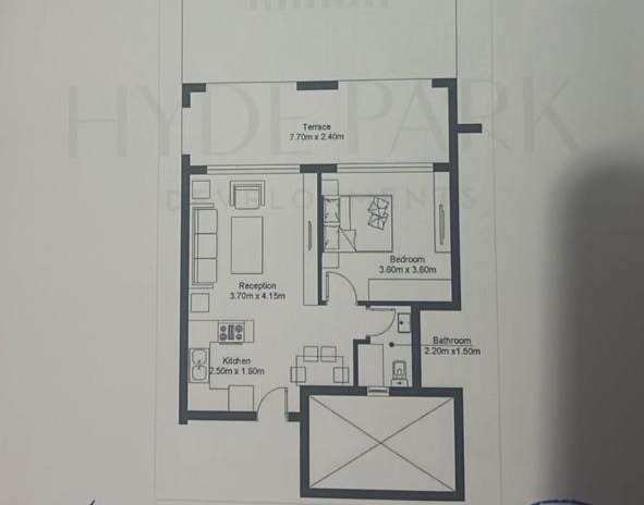 Floor plan for chalet at Hyde Park North - Seashore
