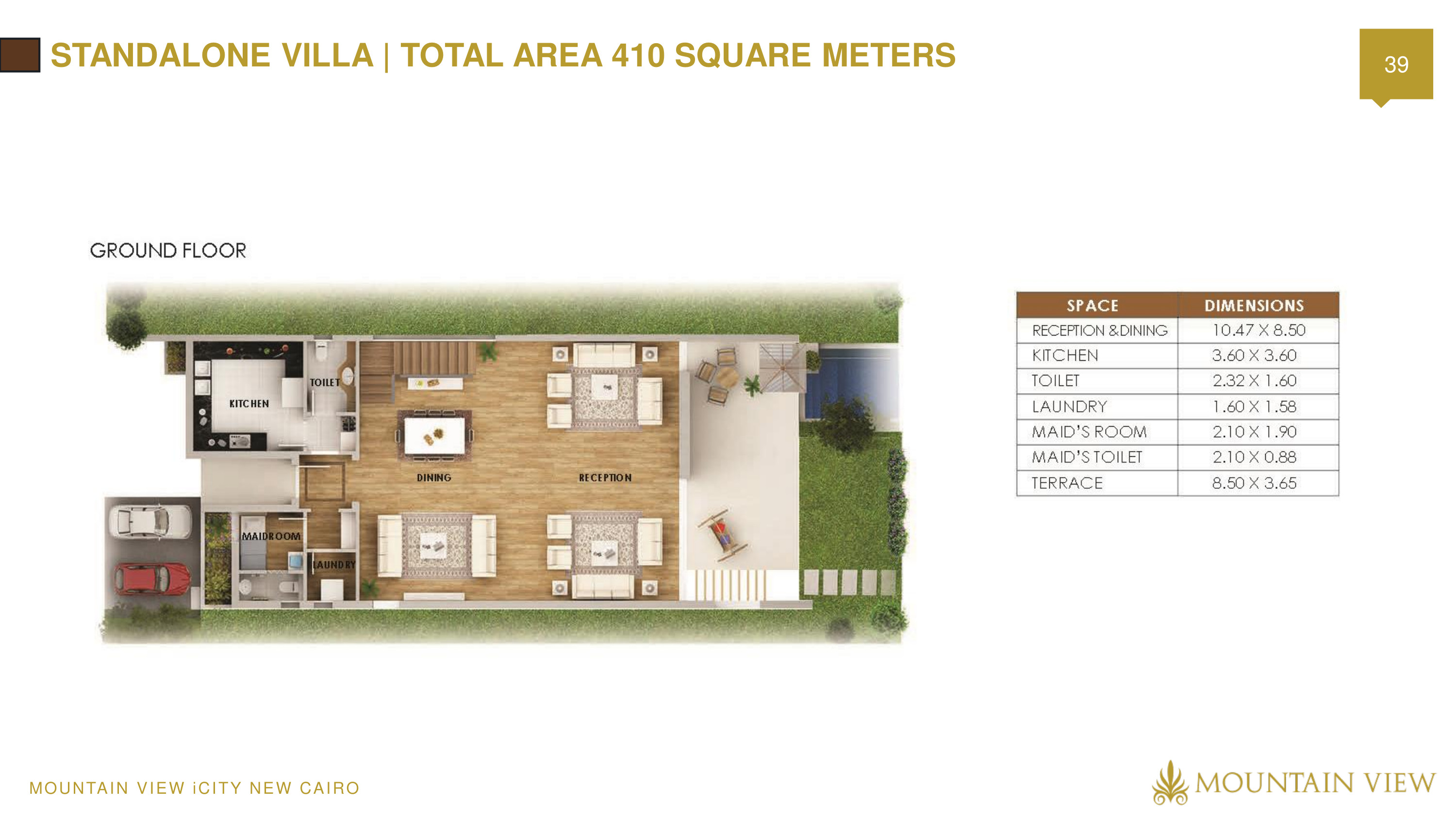 Floor plan for villa at Club Park- ICity New Cairo