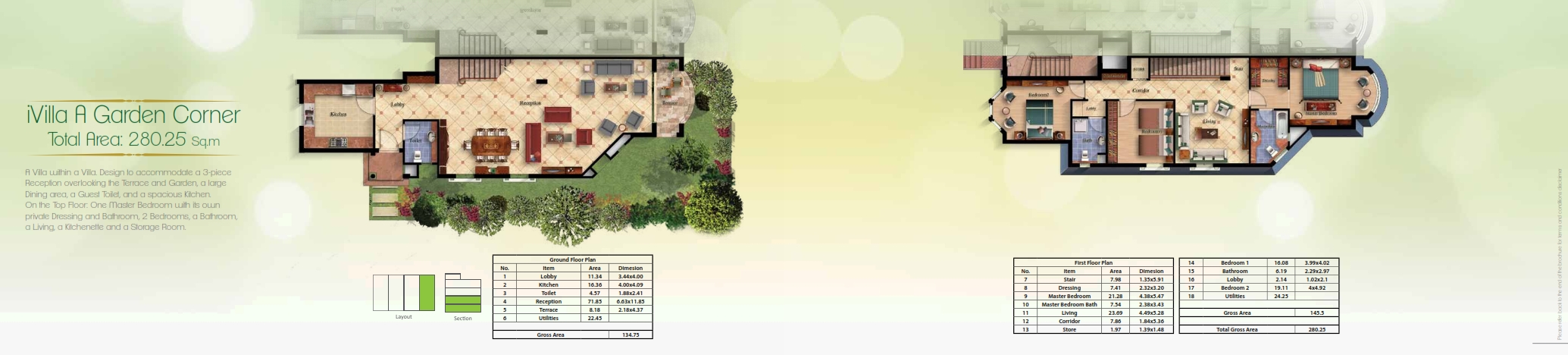 Floor plan for duplex at Mountain View October Park