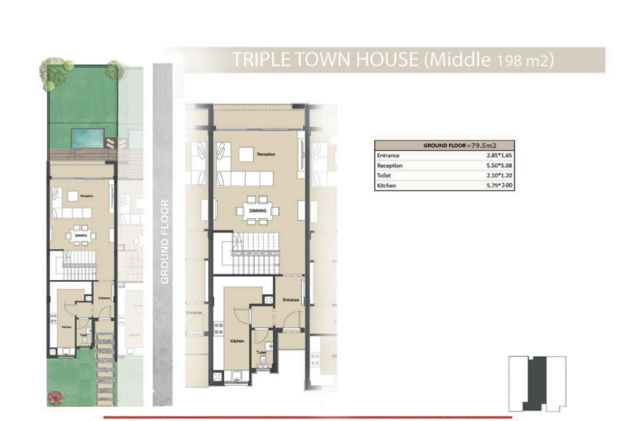 Floor plan for townhouse at Keeva