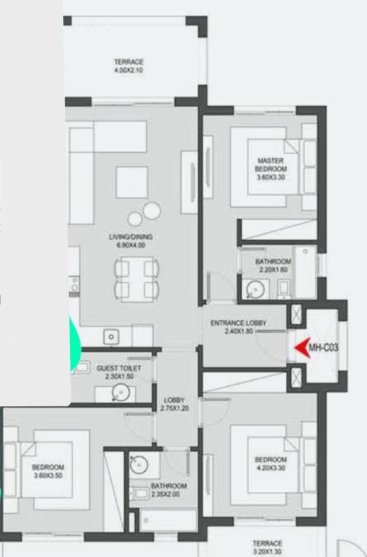 Floor plan for chalet at Makadi Heights