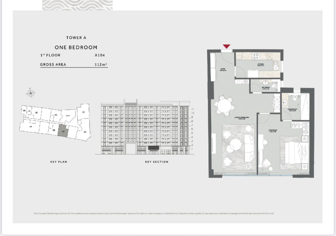 Floor plan for apartment at Marriott Residences Heliopolis