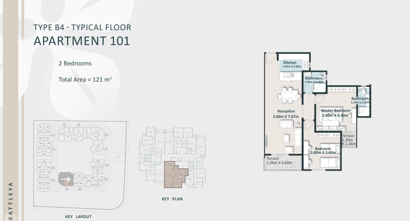 Floor plan for apartment at Cattleya