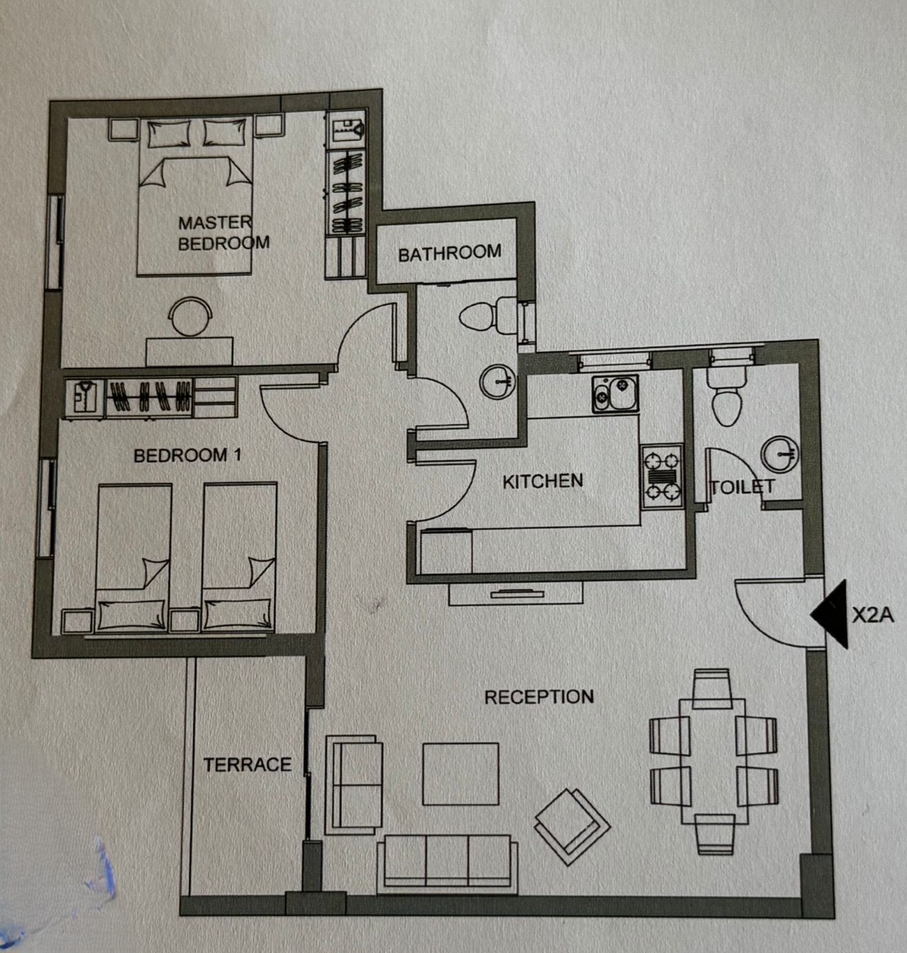 Floor plan for apartment at Sarai