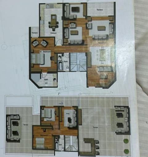 Floor plan for penthouse at Promenade New Cairo