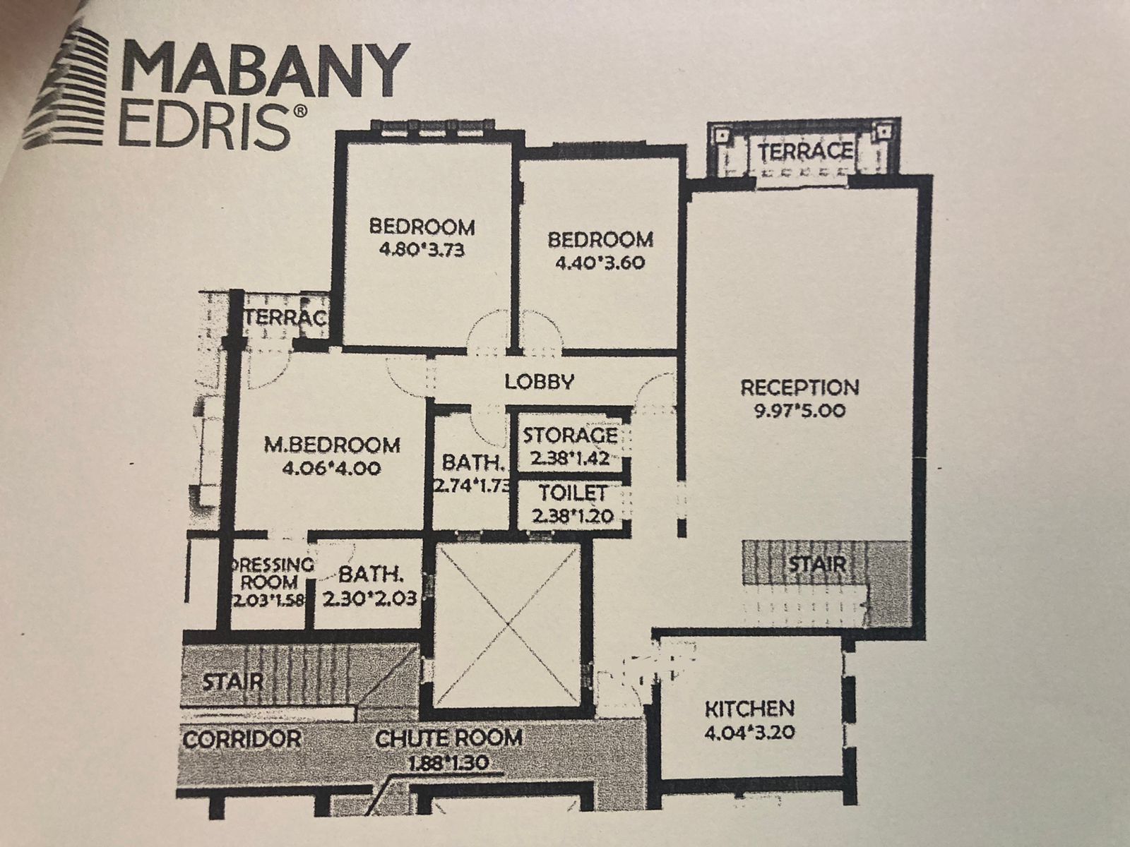 Floor plan for penthouse at Green 5