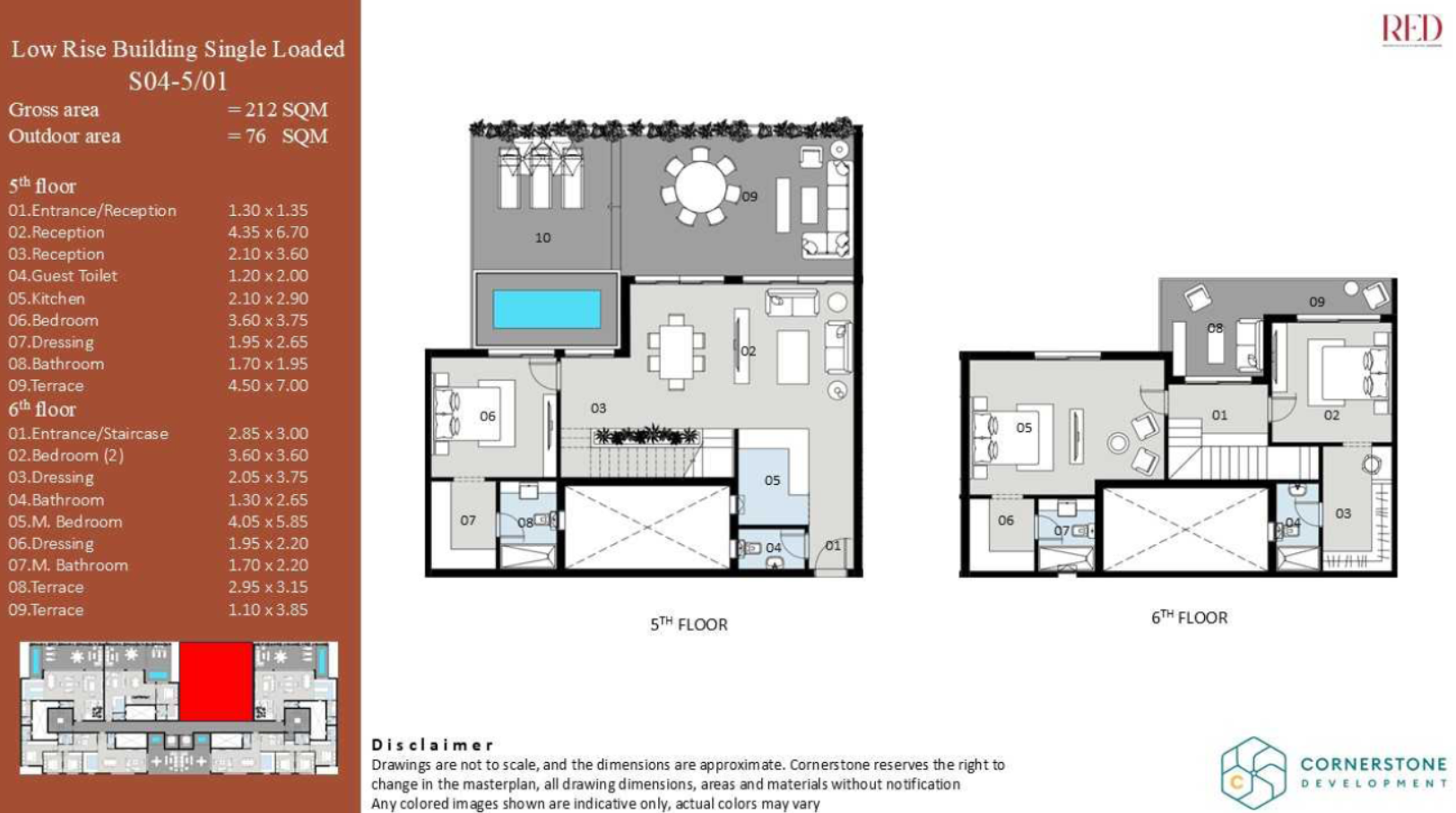 Floor plan for duplex at Red