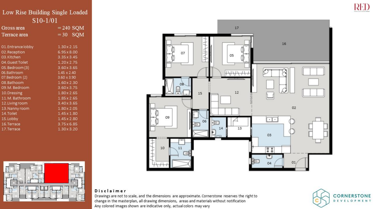 Floor plan for apartment at Red