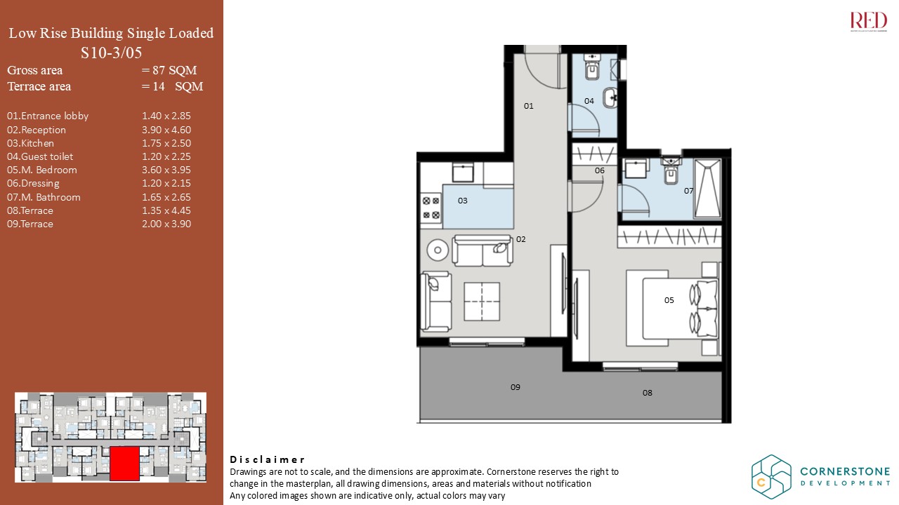 Floor plan for apartment at Red