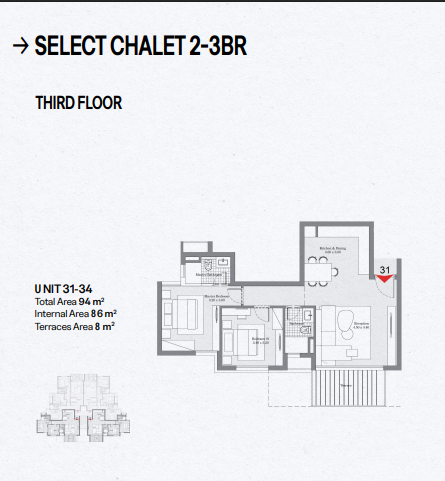 Floor plan for chalet at Geo The Med