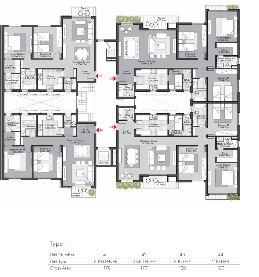 Floor plan for apartment at SODIC East