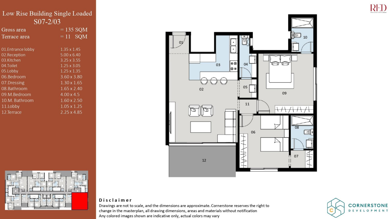 Floor plan for apartment at Red