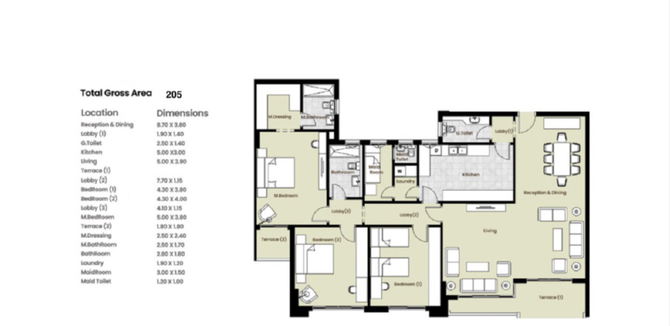 Floor plan for apartment at Azad Views