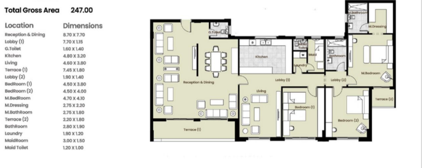 Floor plan for apartment at Azad Views