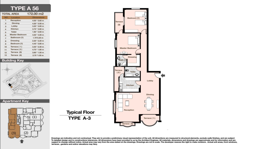 Floor plan for penthouse at Diar II