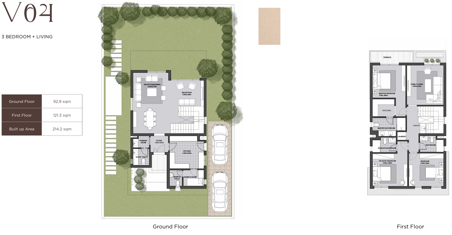 Floor plan for villa at Karmell New Zayed