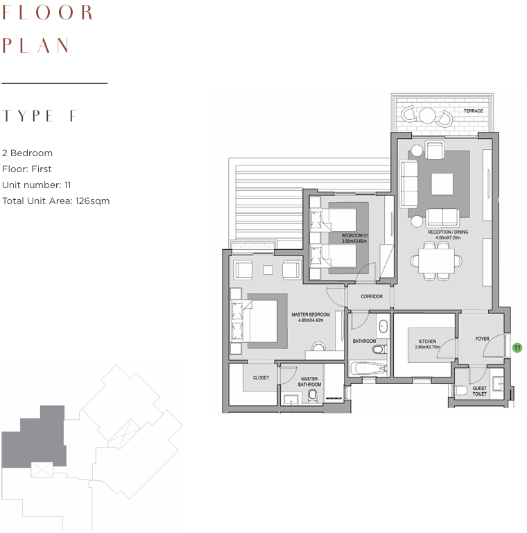 Floor plan for apartment at The Estates Residence