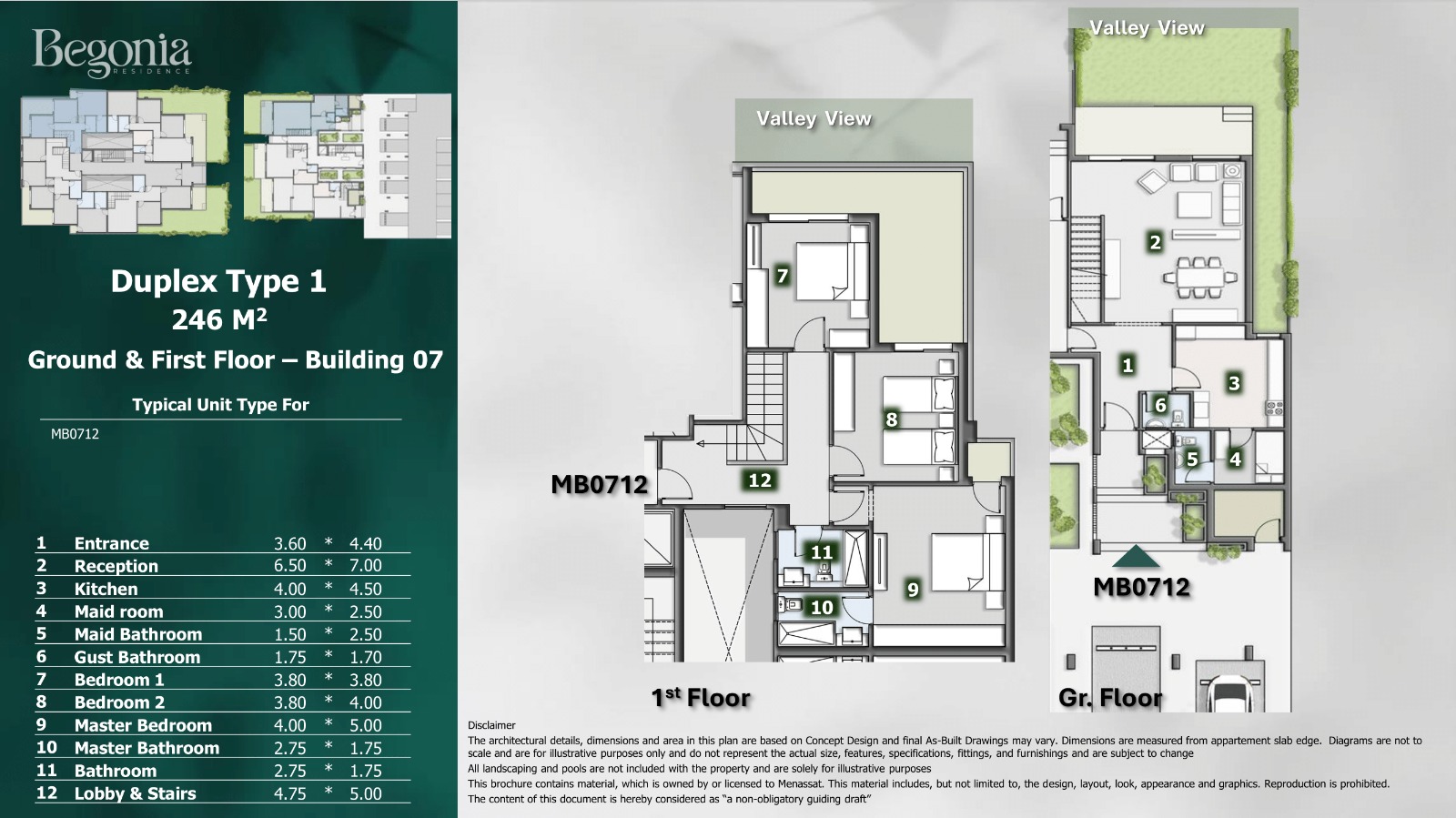 Floor plan for duplex at Begonia Residence