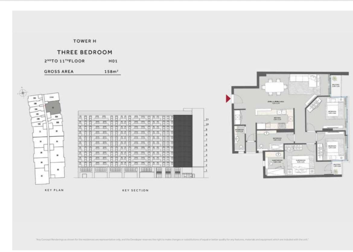 Floor plan for apartment at Marriott Residences Heliopolis