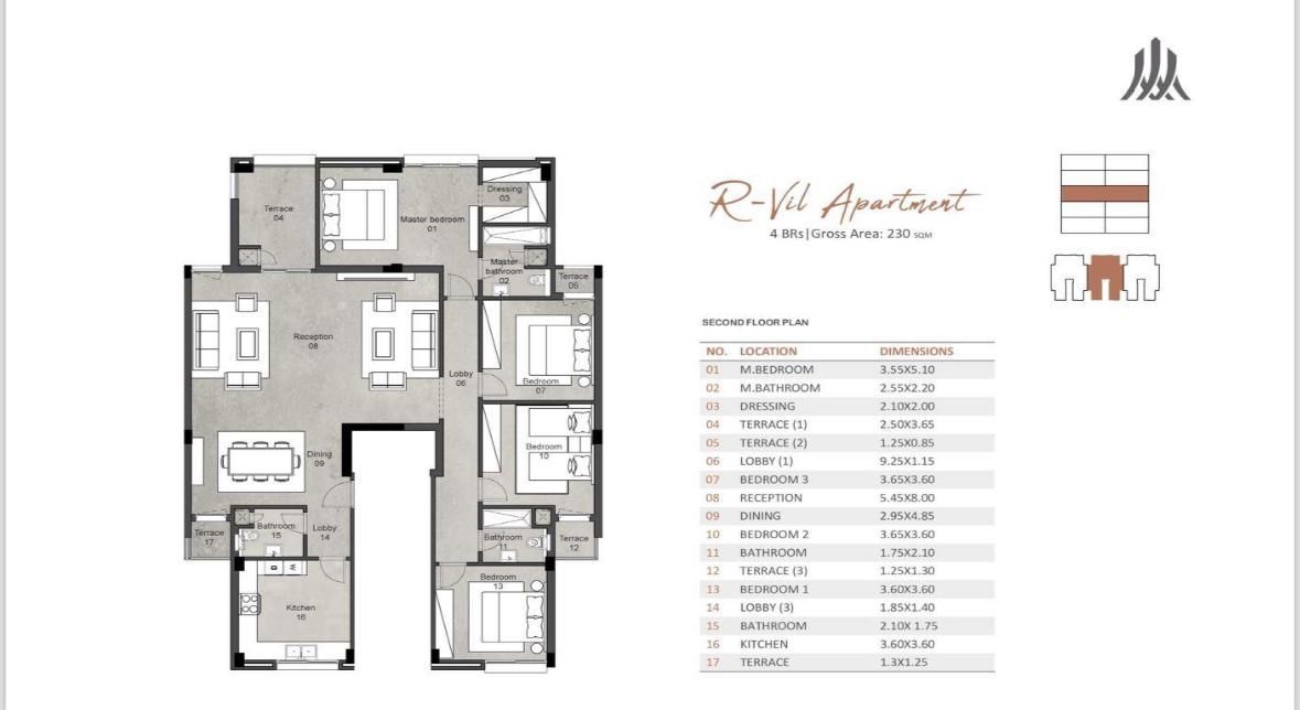 Floor plan for apartment at Rosevil