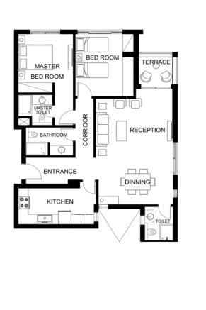 Floor plan for apartment at Trio