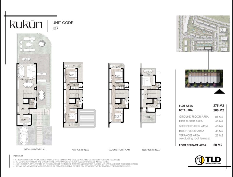 Floor plan for townhouse at Kukun