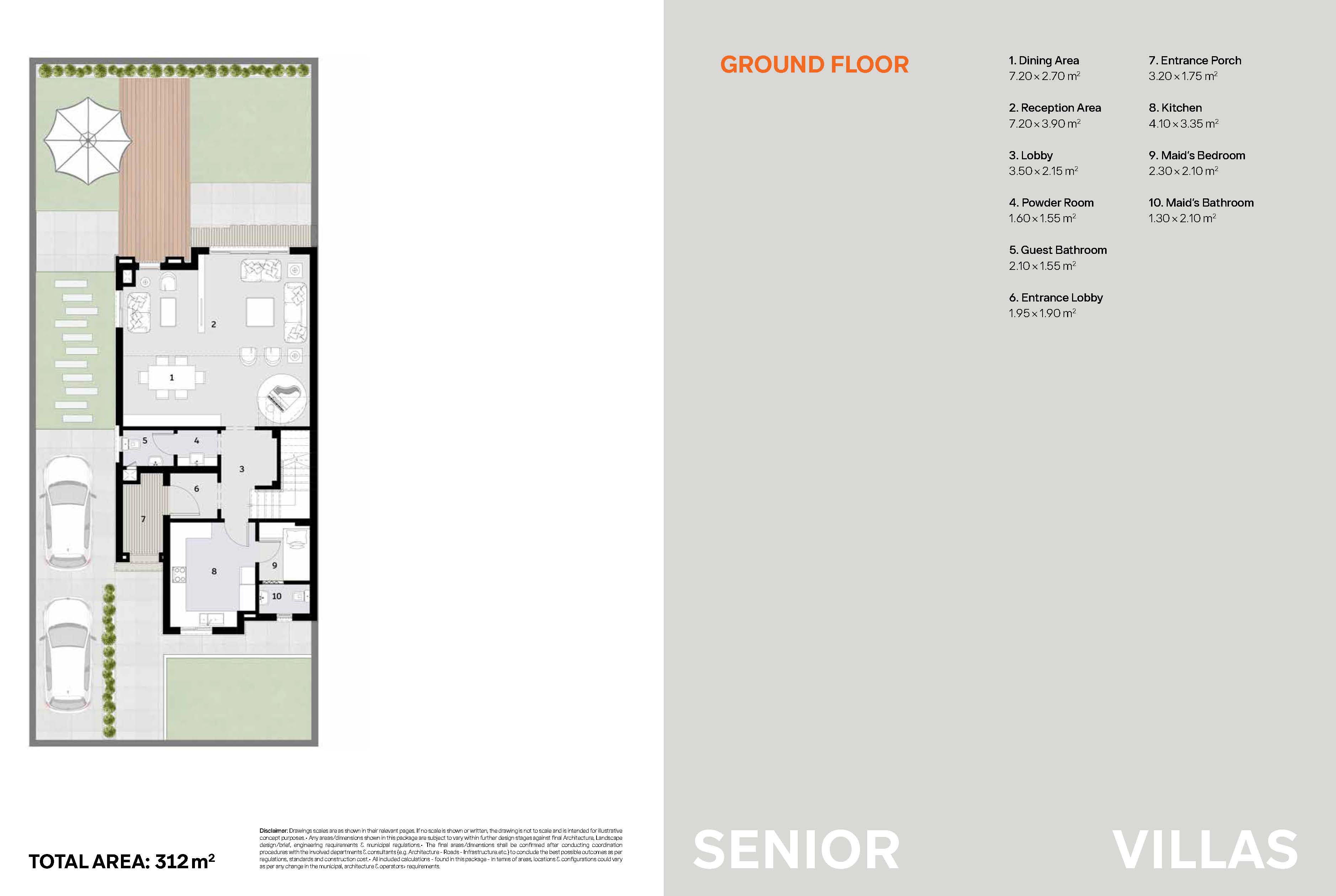 Floor plan for villa at Ivoire West
