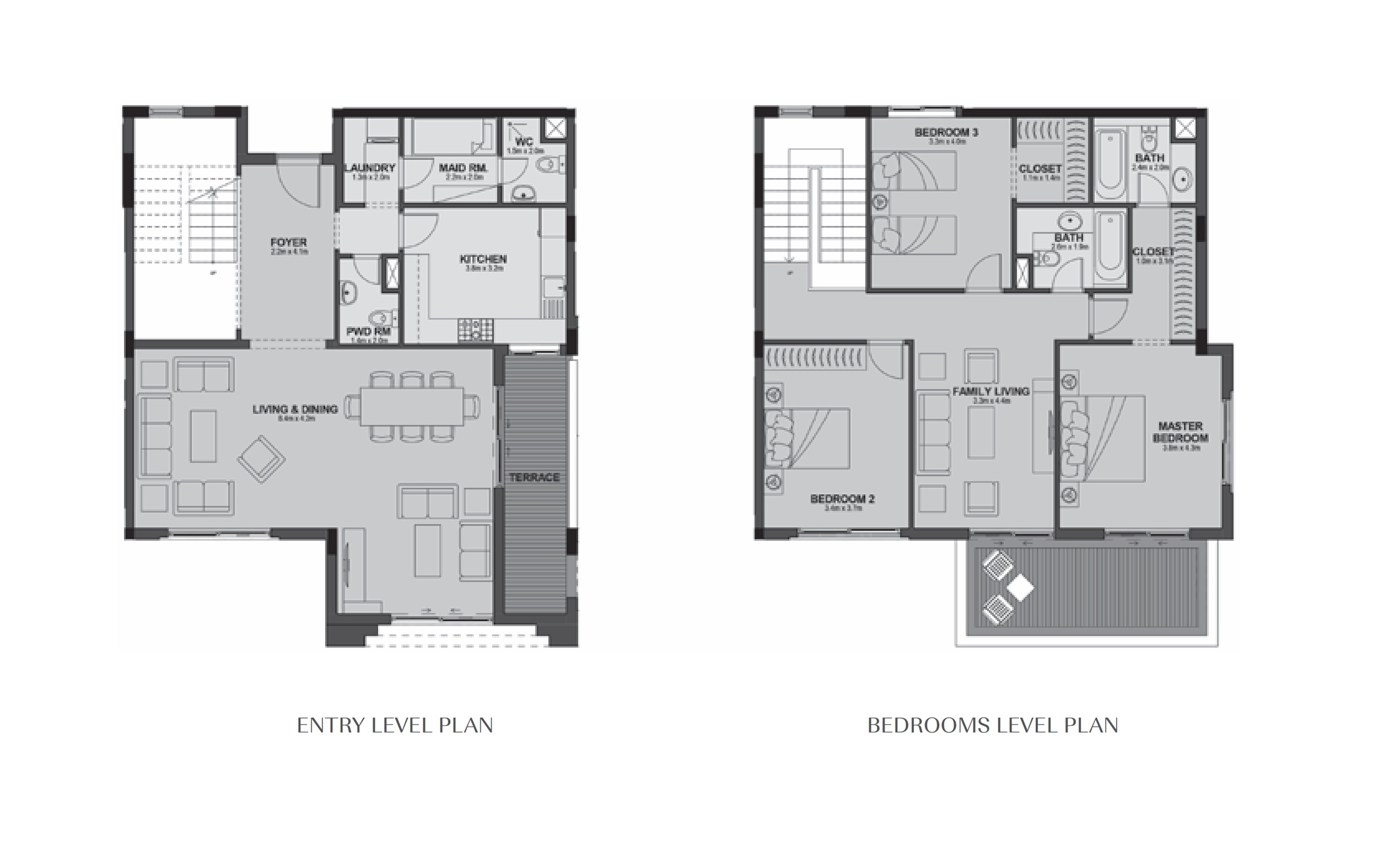 Floor plan for duplex at Uptown Cairo
