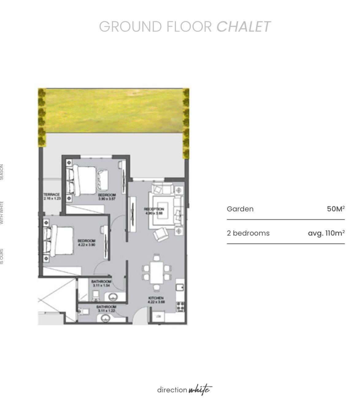 Floor plan for chalet at Direction White - Oyster