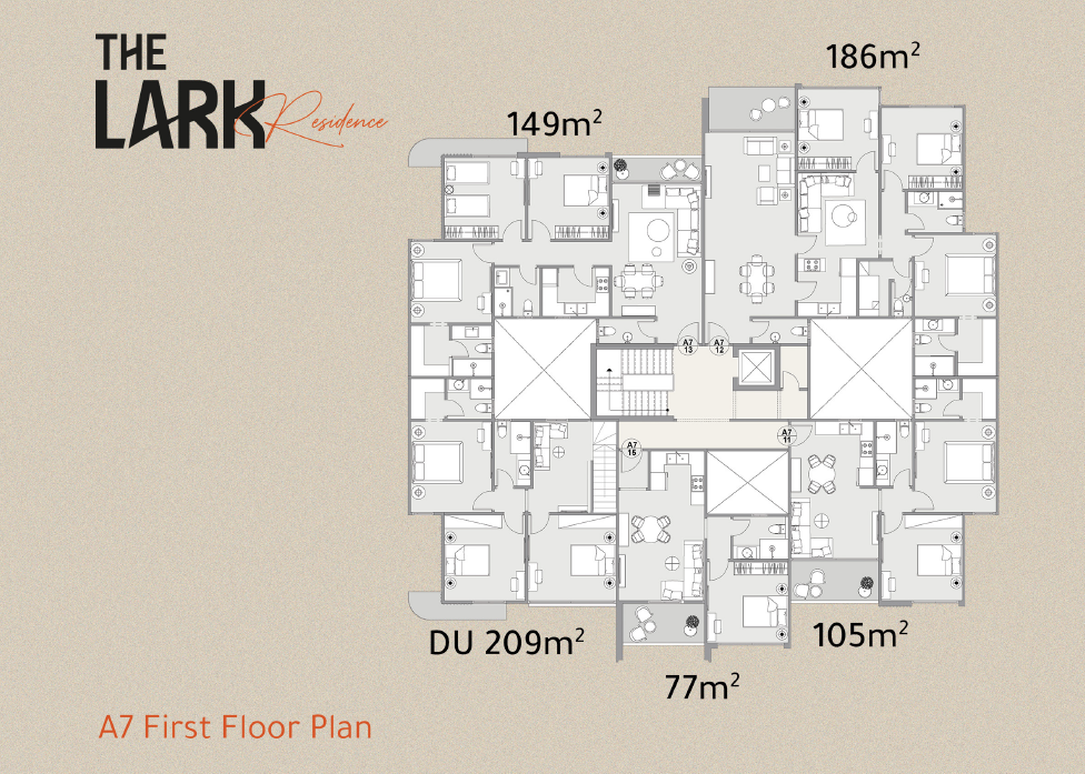 Floor plan for apartment at The Lark Residence