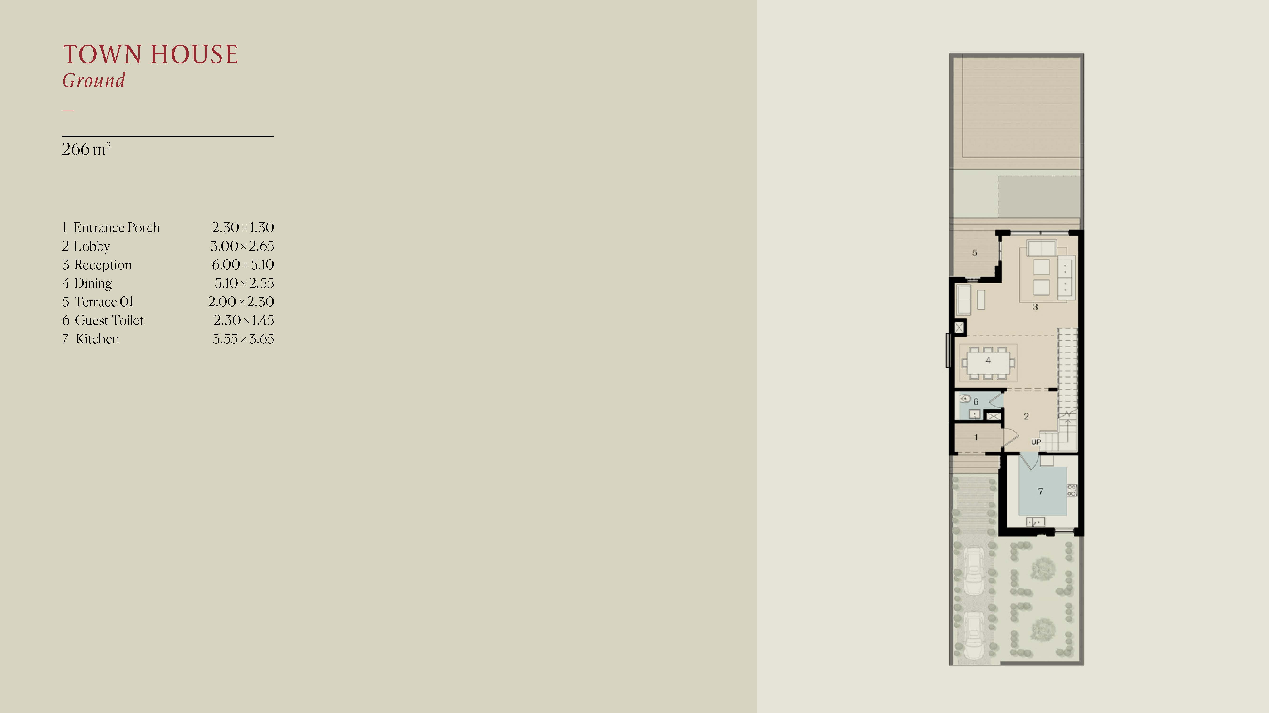 Floor plan for townhouse at The Brooks