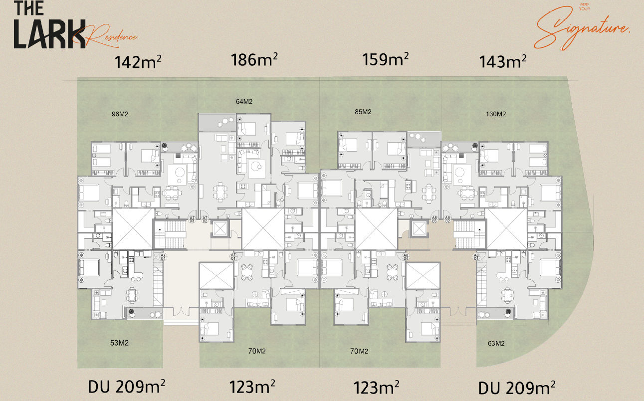 Floor plan for duplex at The Lark Residence
