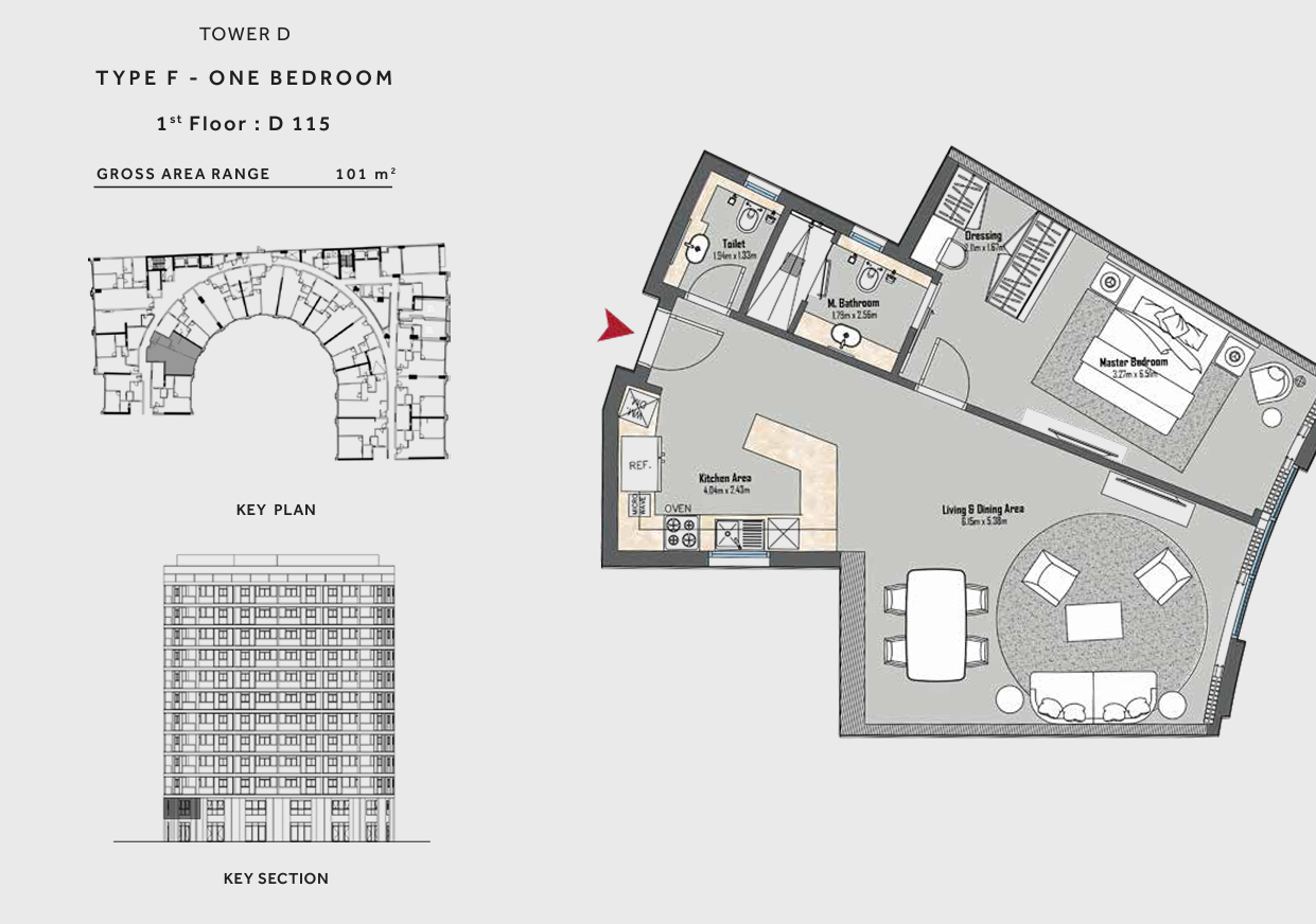 Floor plan for apartment at Marriott Residences Heliopolis