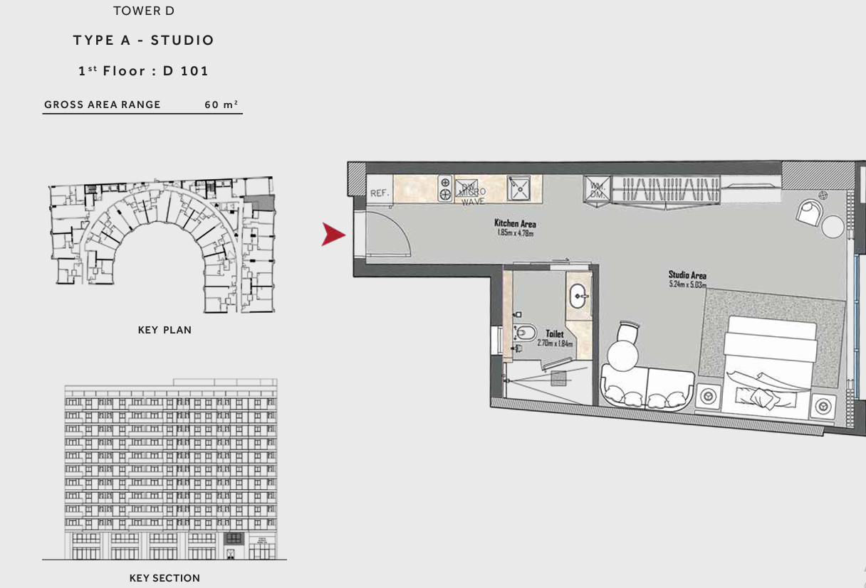 Floor plan for apartment at Marriott Residences Heliopolis