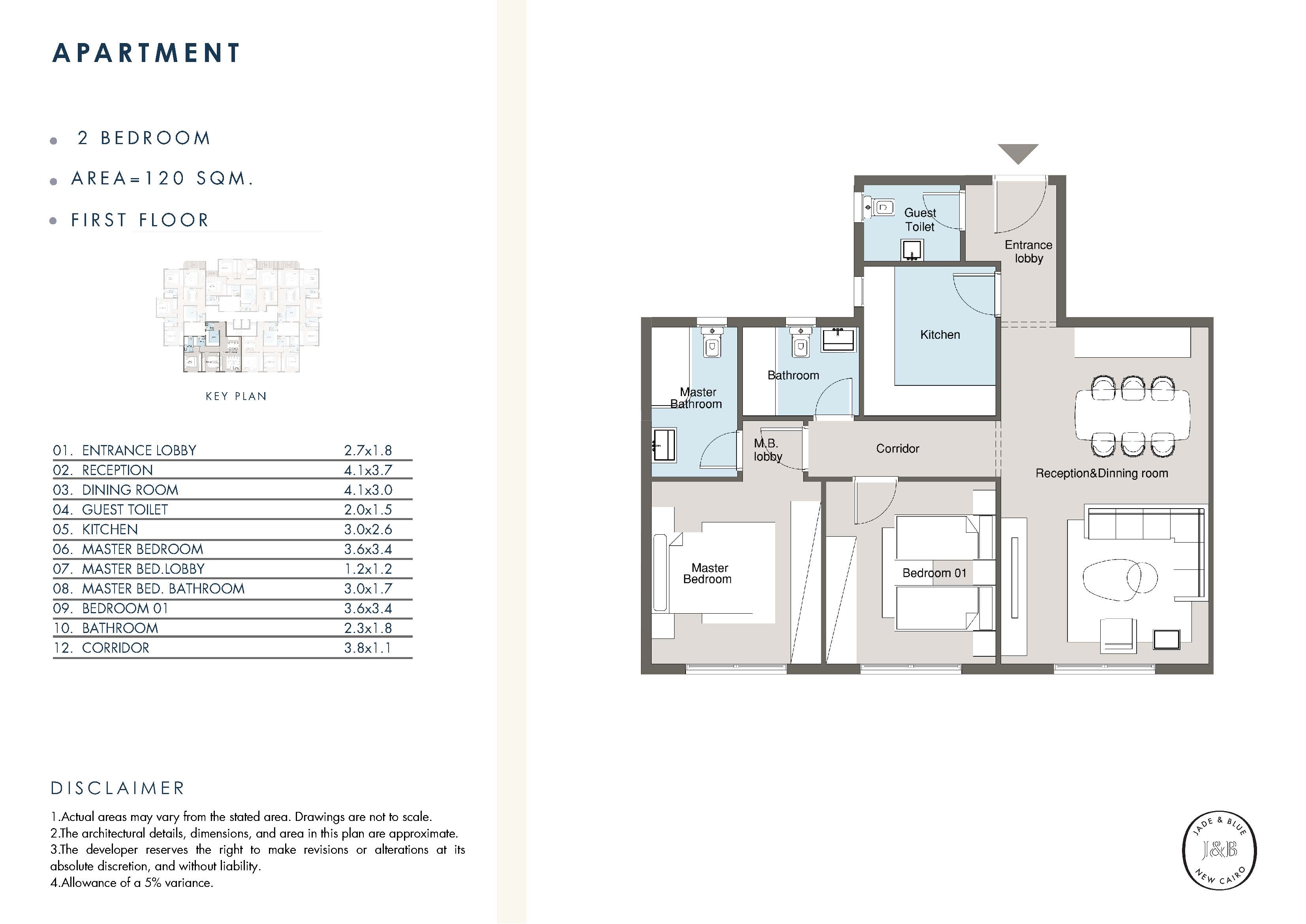 Floor plan for apartment at Jade & Blue