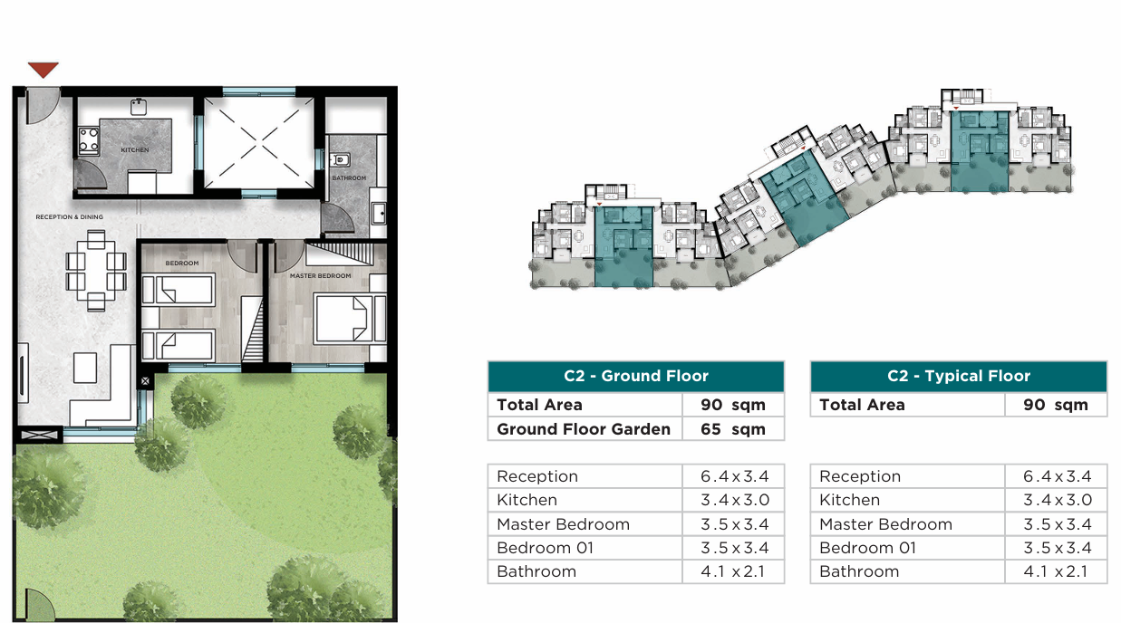 Floor plan for apartment at Kayan