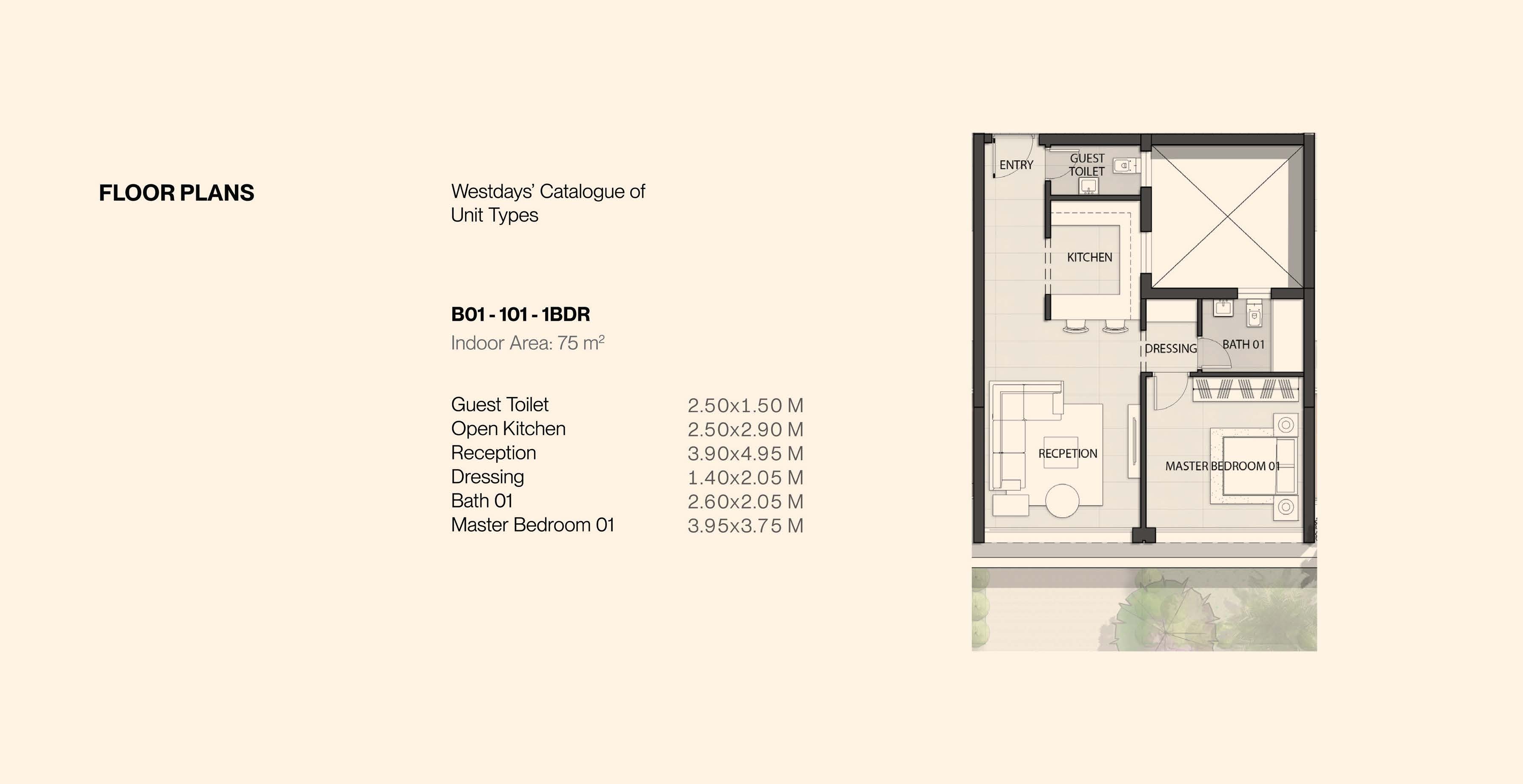 Floor plan for apartment at Westdays