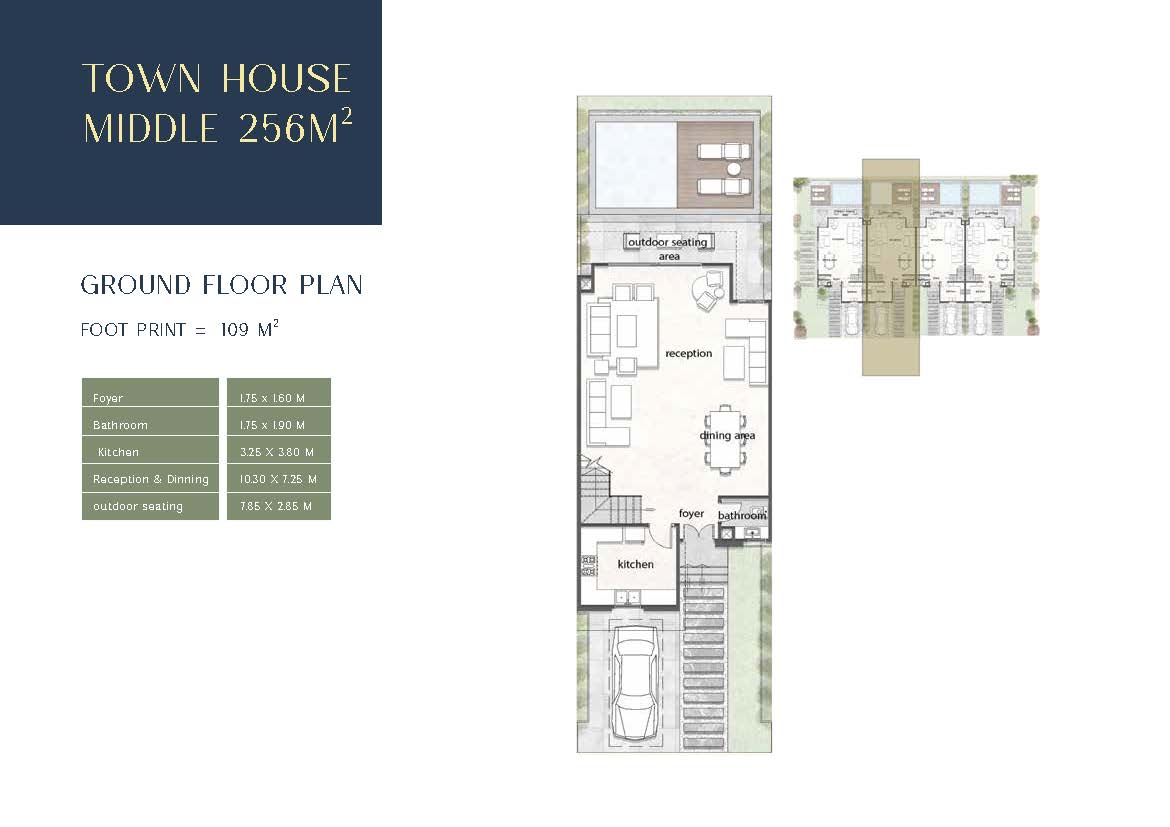 Floor plan for townhouse at One50