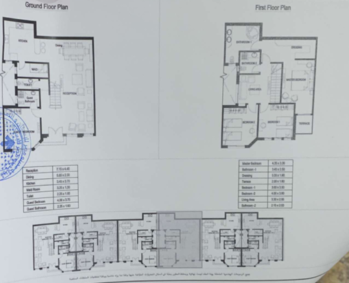 Floor plan for villa at Sarai
