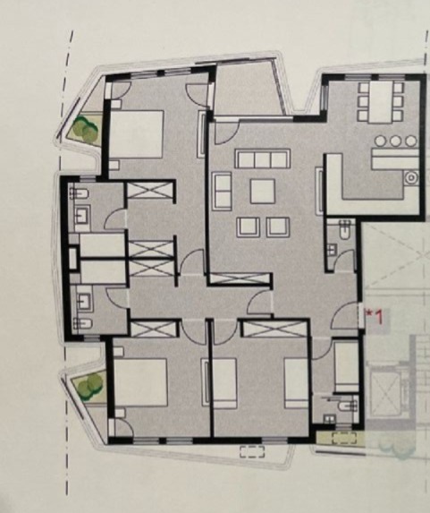 Floor plan for apartment at Badya