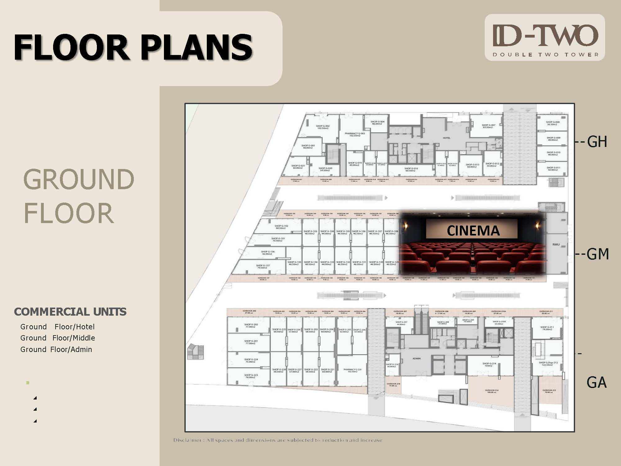 Floor plan for  at Double Two Towers