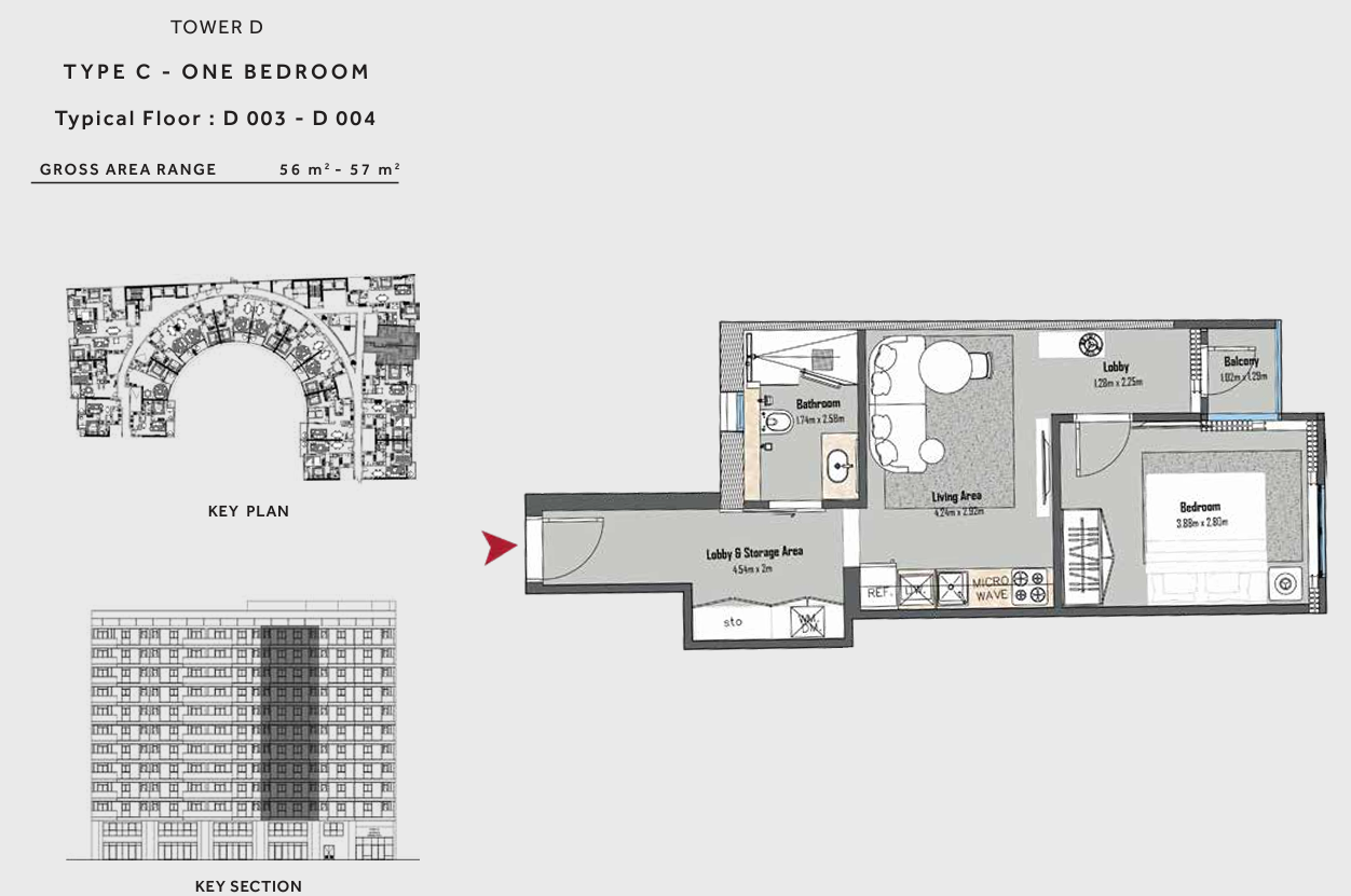 Floor plan for apartment at The Signature Tower