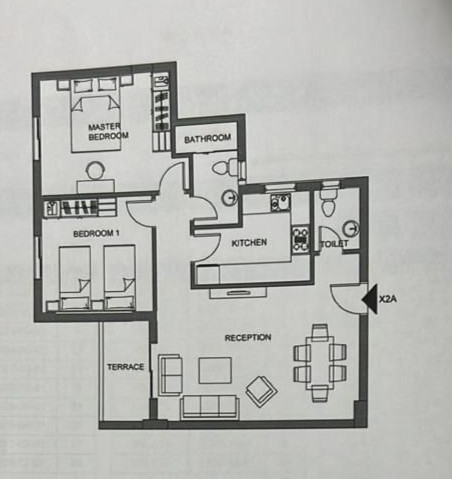Floor plan for apartment at Sarai