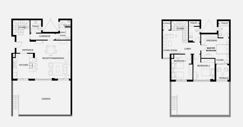 Floor plan for villa at Trio