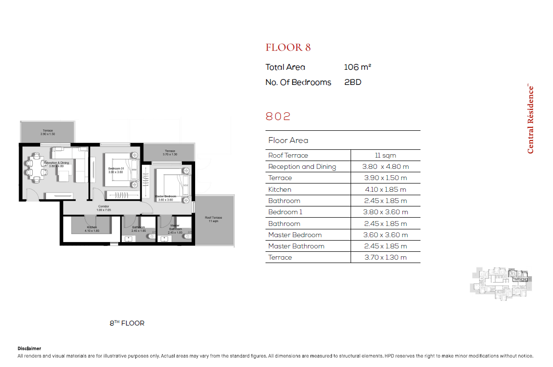 Floor plan for apartment at Hyde Park Central