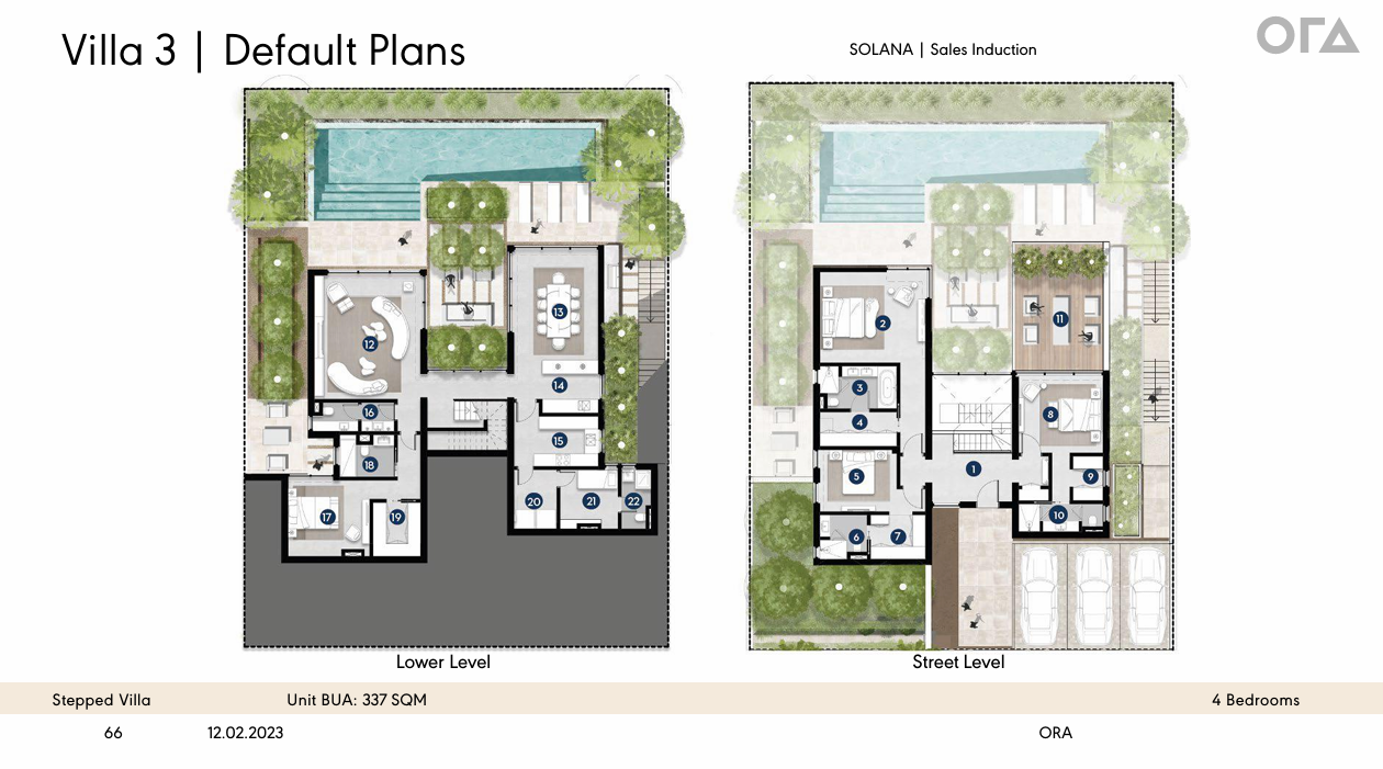 Floor plan for villa at Solana