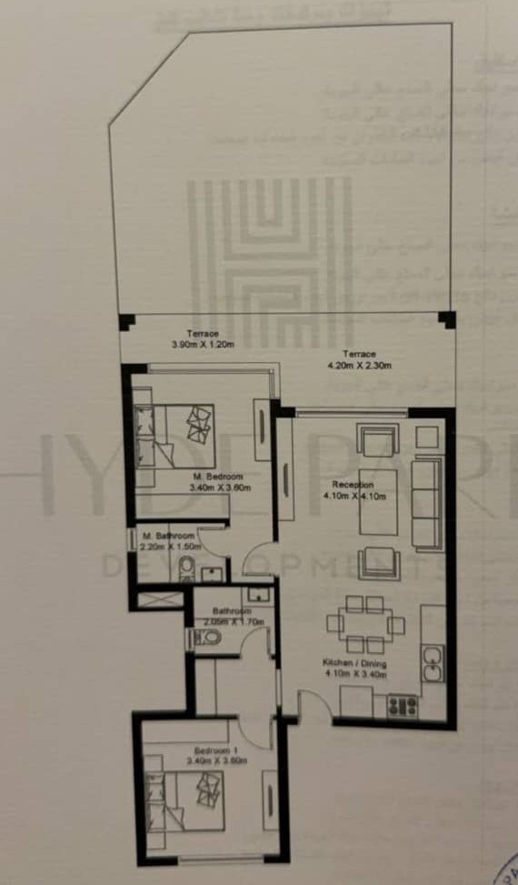 Floor plan for chalet at Hyde Park North - Seashore