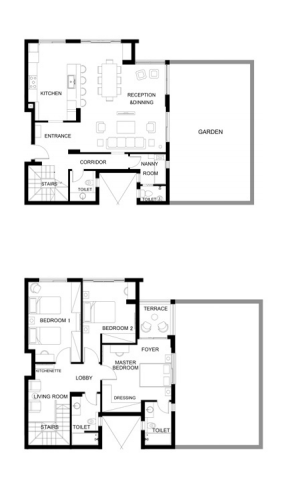 Floor plan for villa at Trio