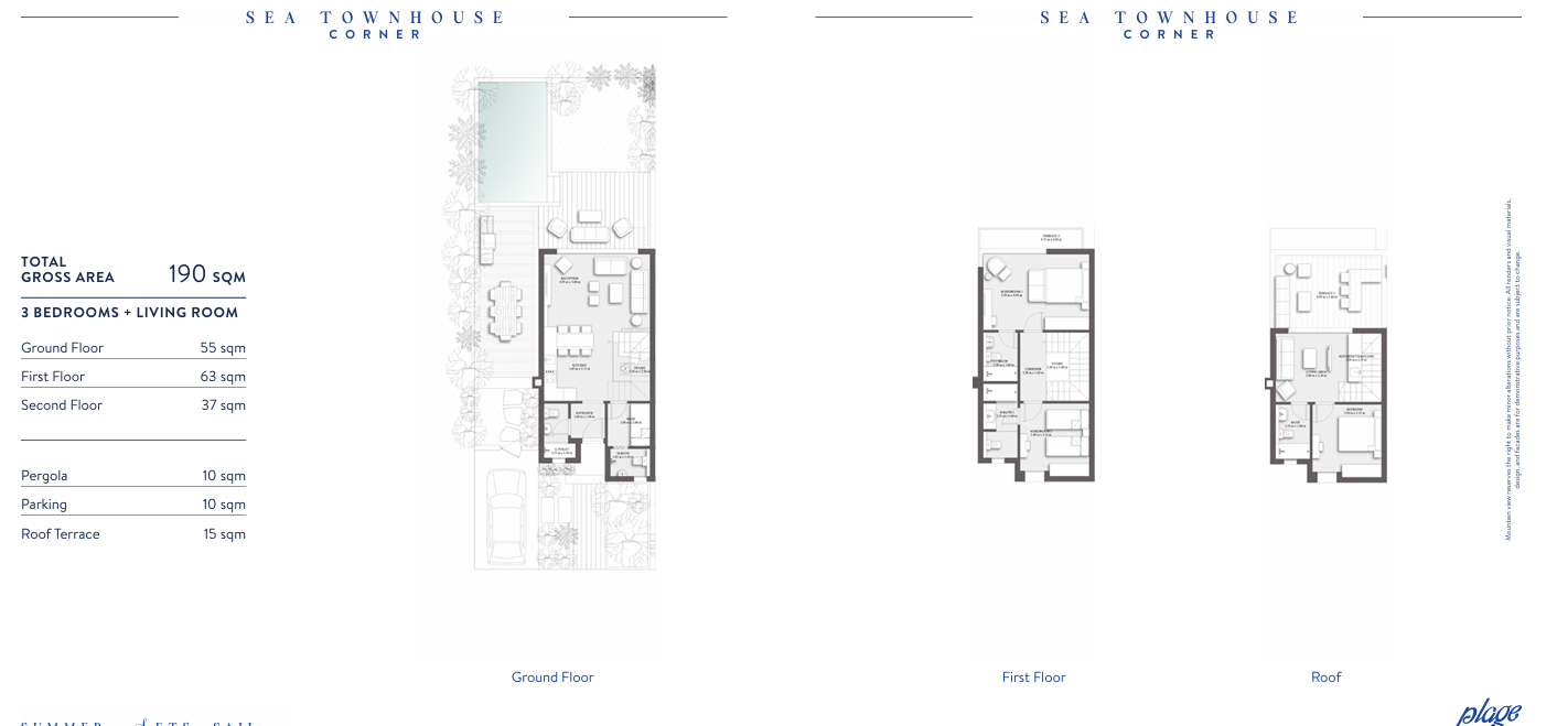 Floor plan for townhouse at Plage