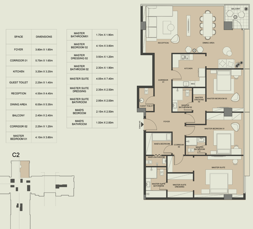 Floor plan for penthouse at Edge